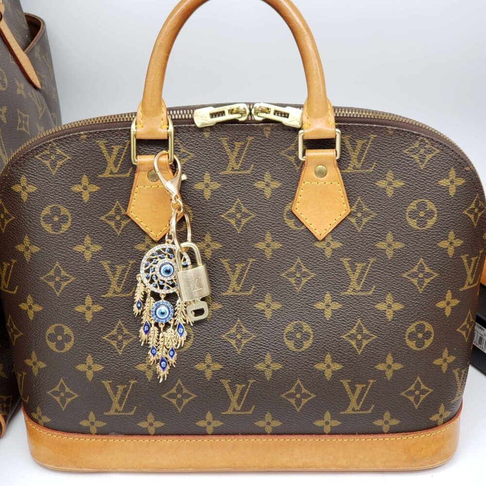 Authentic LV Gold Padlock & Key Set ✨ Luxury Bag Charm w/ Unbranded Keychain - Picture 7 of 7